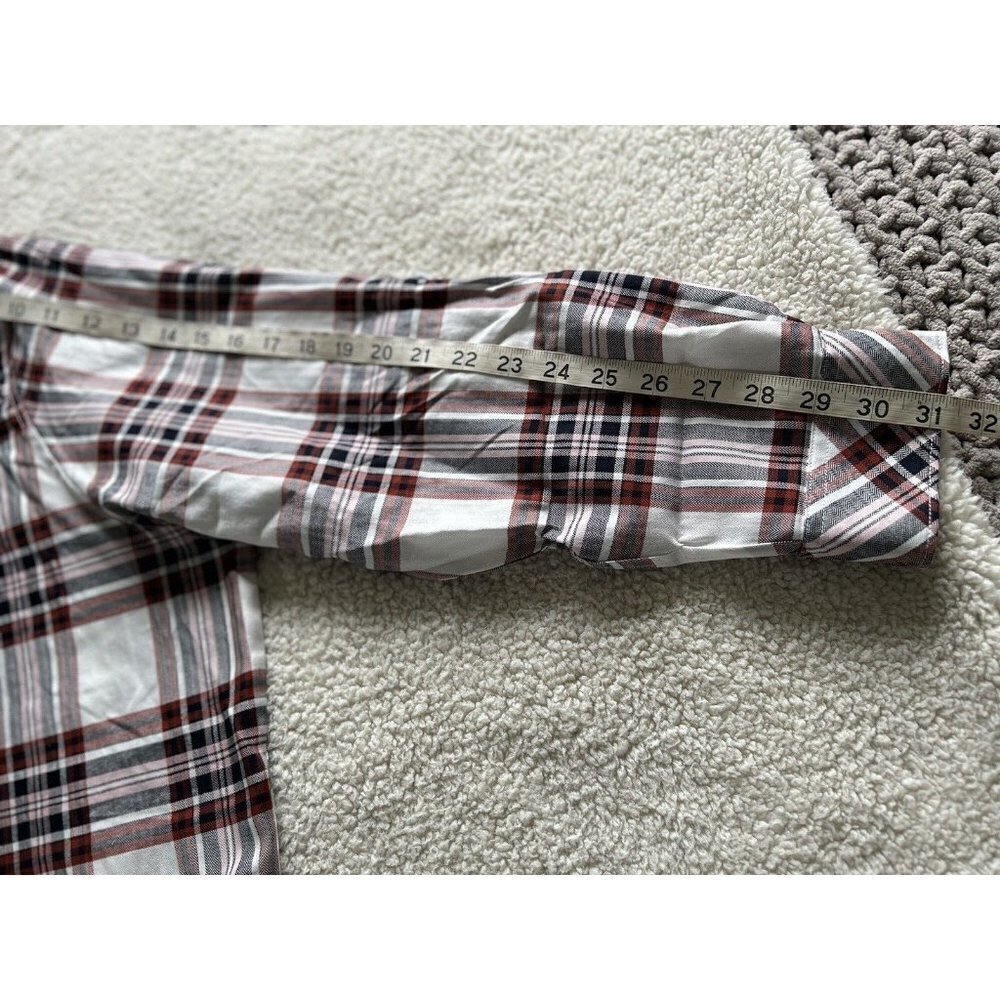 BARBOUR Bethwin Long Sleeve Button Up Shirt White Cloud Check Plaid Women Sz 14 - Picture 13 of 14